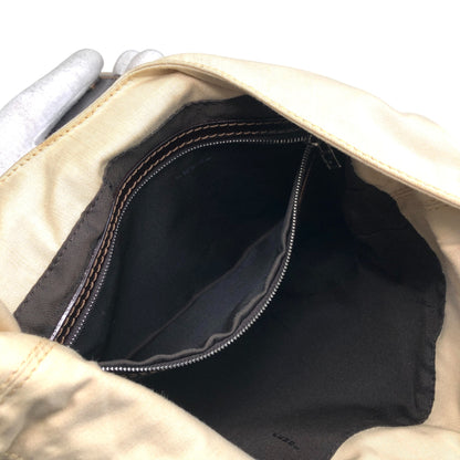 FENDI Mamma Baguette Logo Shoulder bag Hobobag Beige Vintage c6ztd5