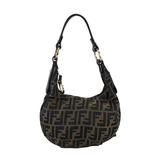 FENDI Zucca Shoulder bag Hobobag Brown Vintage rtpgp3
