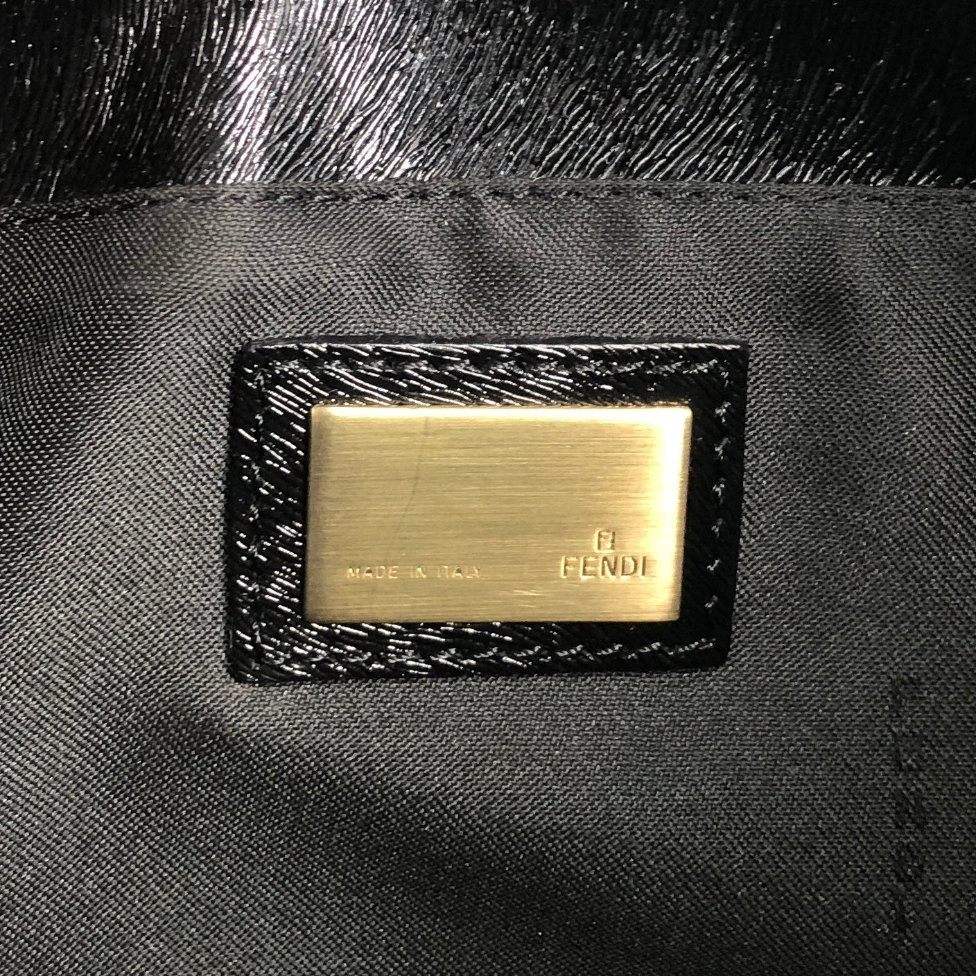 FENDI Logo Shoulder bag Black Vintage zjfy53