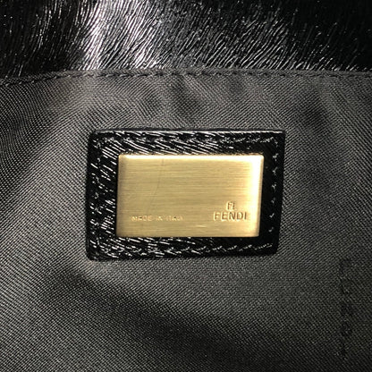 FENDI Logo Shoulder bag Black Vintage zjfy53