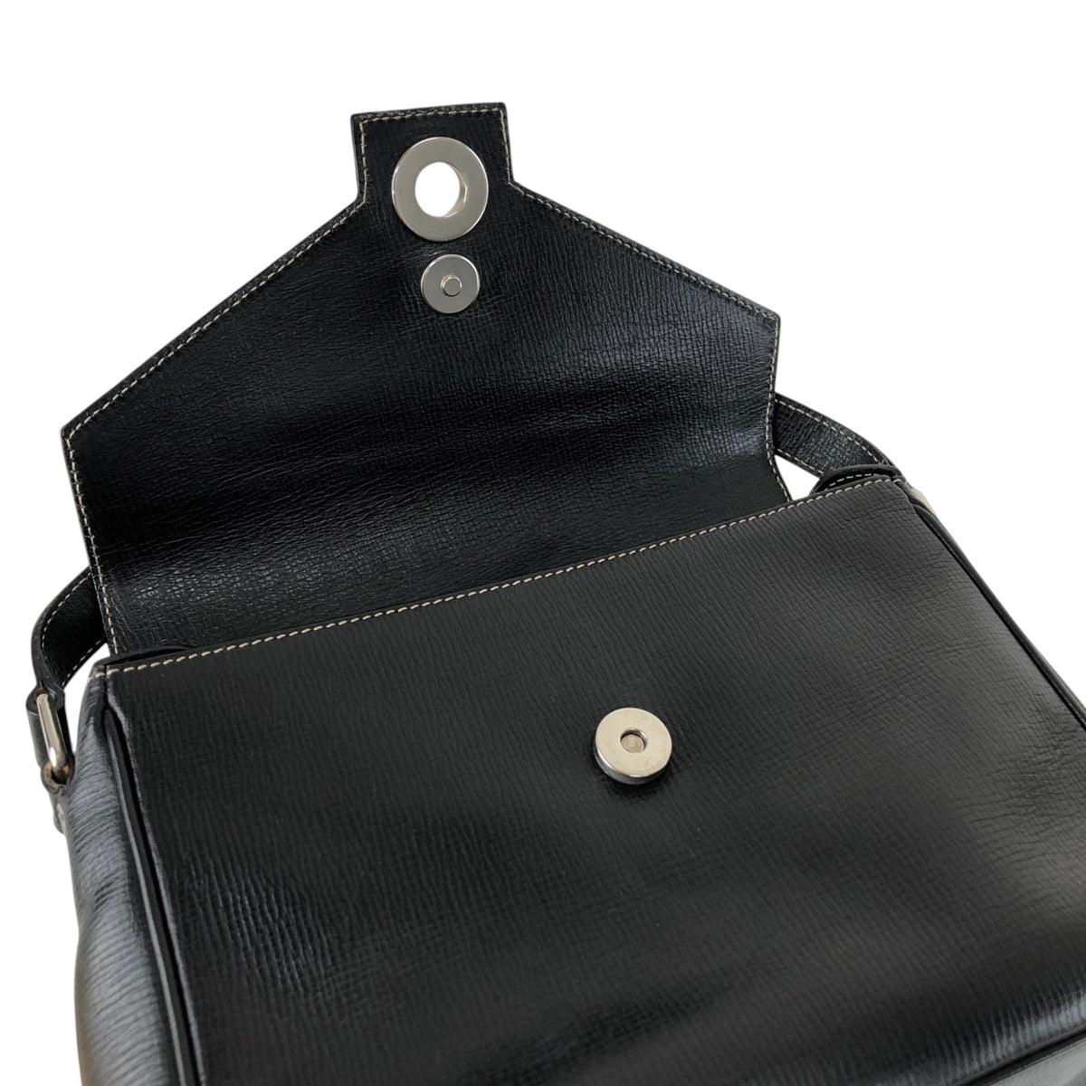 CELINE Circle Logo Shoulder bag Black Vintage e3r52b