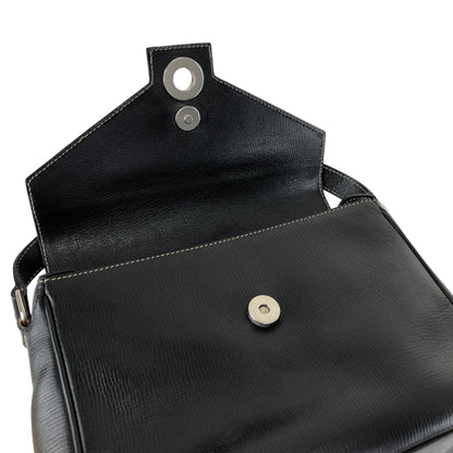 CELINE Circle Logo Shoulder bag Black Vintage e3r52b
