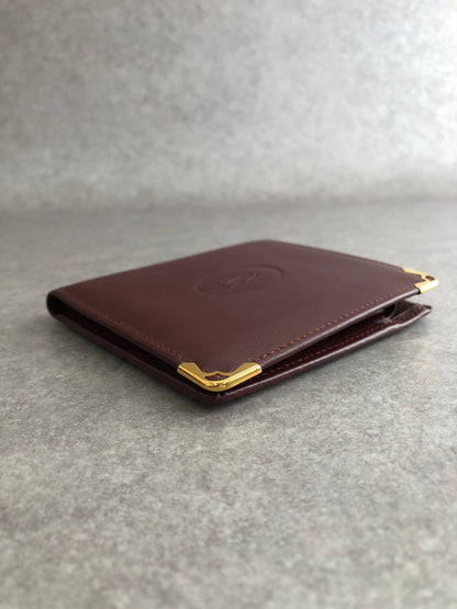 Cartier Logo Folded Wallet Bordeaux Vintage fs2inb