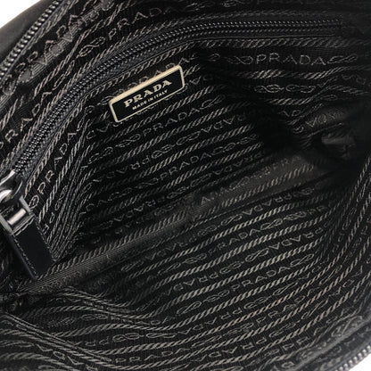 PRADA Triangle Logo Front Buckle Nylon Leather Shoulder bag Black Vintage sudtyj