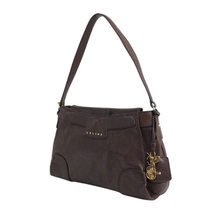 CELINE 馬車圖案肩背包 Hobobag 棕色 復古 icwcbk