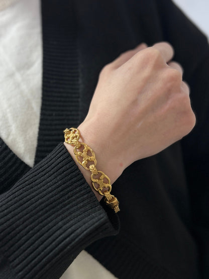 CELINE Blason Bracelet Gold Vintage xrpw5s
