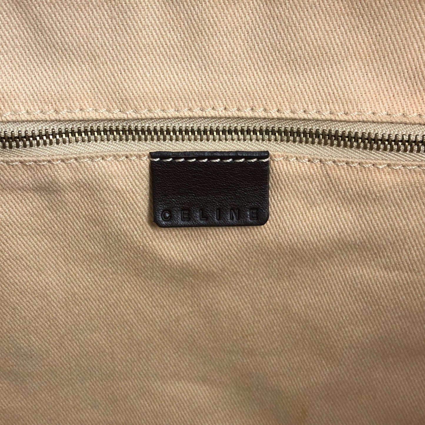 CELINE Macadam Handbag Boston bag White Vintage yci5hj