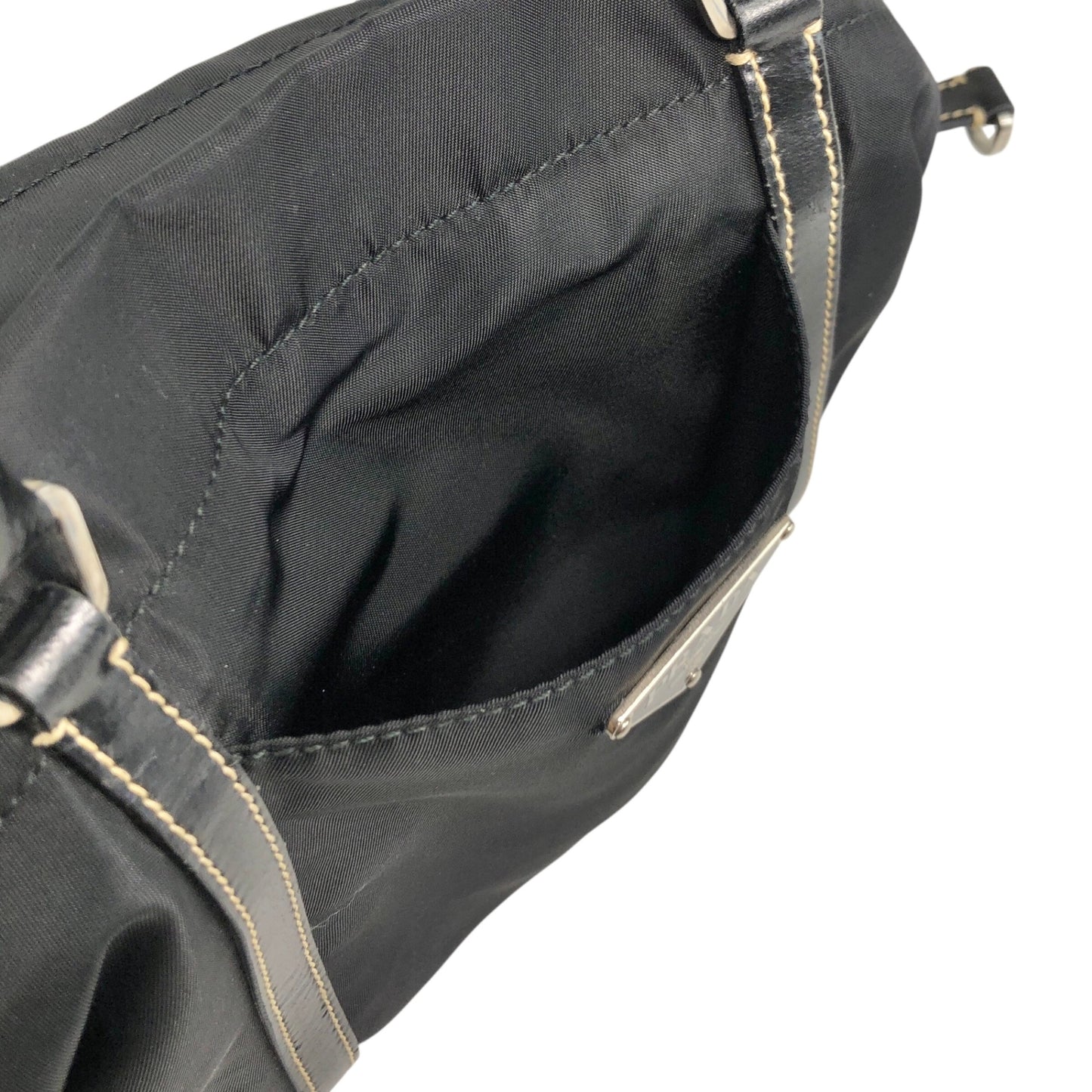 PRADA Tessuto Triangle Logo Totebag Black Vintage 7waabg