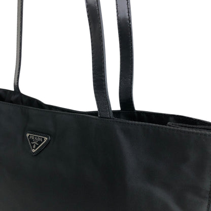 PRADA Triangle Logo Totebag Black Vintage jjxkrt