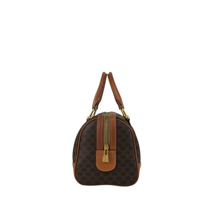 CELINE Macadam Small Boston bag Handbag Brown Vintage 7k24si