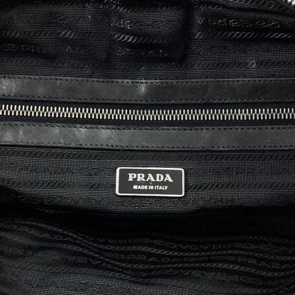 PRADA Triangle Logo Handbag Black Vintage g8wpjj