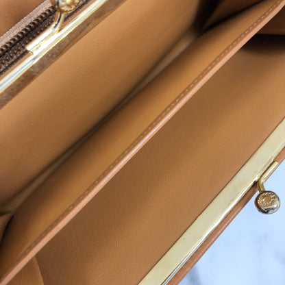 CELINE Macadam Triomphe PVC 皮革長皮夾 棕色 復古 7ej5dz