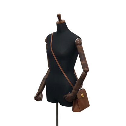 CELINE Gancini Two-way Handbag Shoulder bag Brown Vintage er5nhw