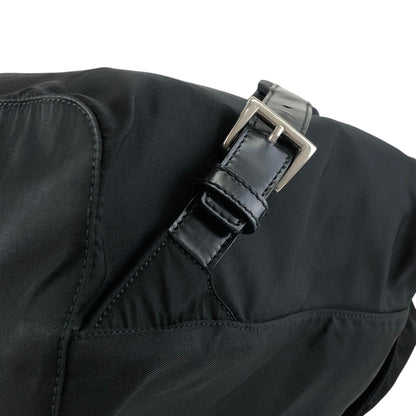 PRADA Tessuto Triangle Logo Front Buckle Front Pocket  Backpack Black Vintage 6abvn2