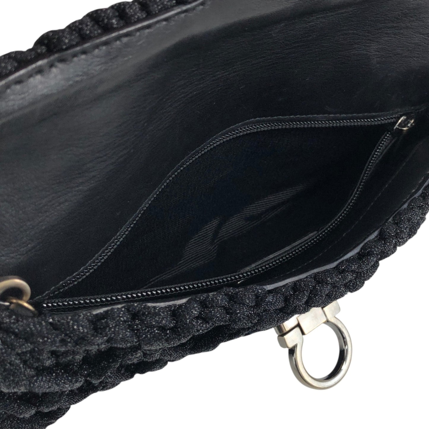Salvatore Ferragamo Gancini Chain Shoulder bag Black Vintage phcpax