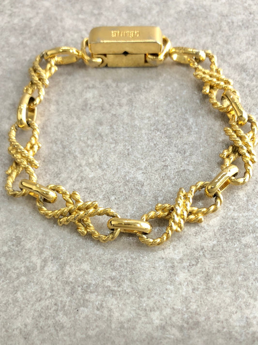 CELINE Logo Bracelet Gold Vintage z48fez