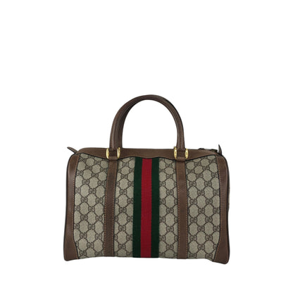GUCCI Sherry Line Small Boston bag Handbag Brown Vintage wub827