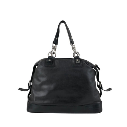 CELINE Triomphe Logo Handbag Black Vintage 5y5pjn