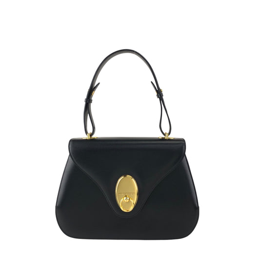 GIVENCHY Gancini Top Handle Handbag Black Vintage 3pv2af