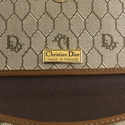 Christian Dior Honeycomb Pattern Shoulder bag Beige Vintage 6kz754
