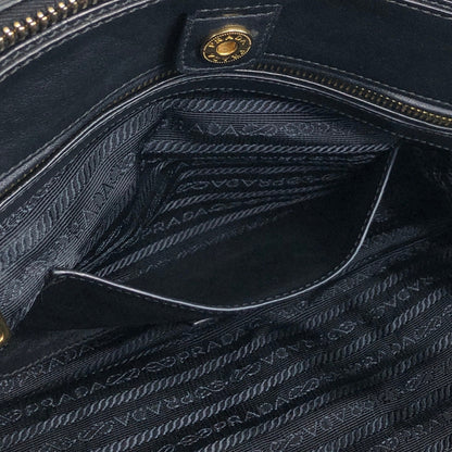PRADA Logo Two-way Boston bag Shoulder bag Black Vintage k82hca