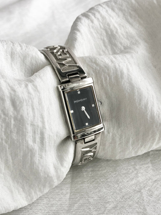 Yves Saint Laurent Quartz Watch Silver 5421-H18687Y Vintage ina8wn