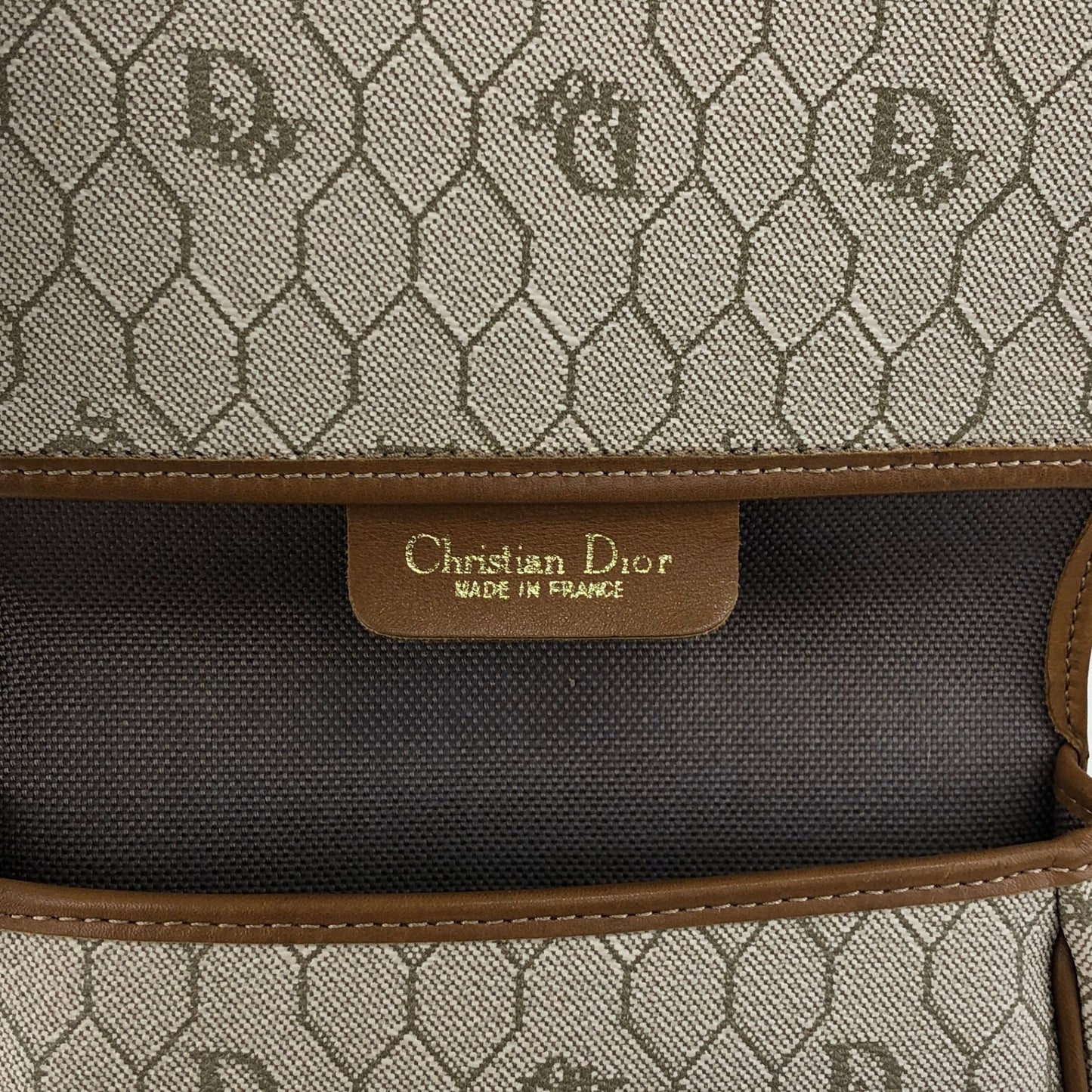 Christian Dior Honeycomb Pattern Logo Small Shoulder bag Beige Vintage wemn3x
