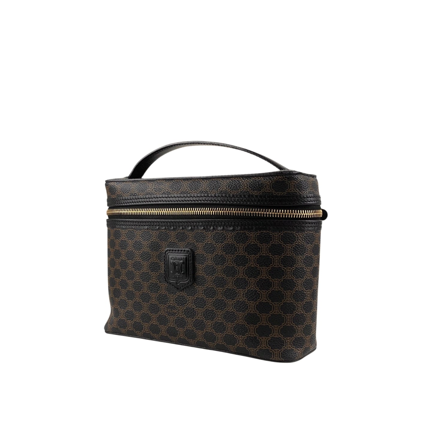 CELINE Macadam Blason Handbag Vanity bag Black Vintage x6aezr