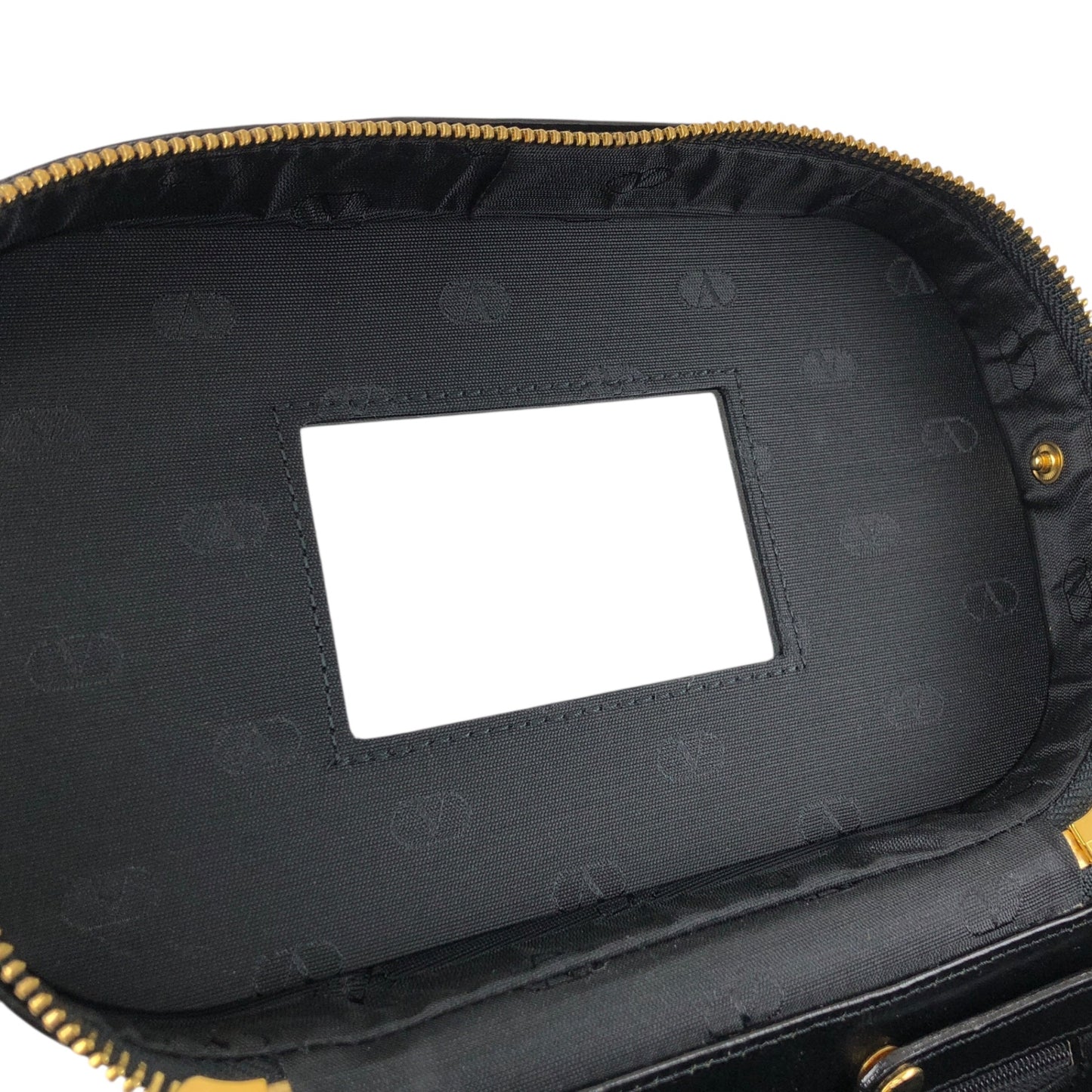 VALENTINO GARAVANI Logo Charm Two-way Handbag Shoulder bag Black Vintage 58zrvp