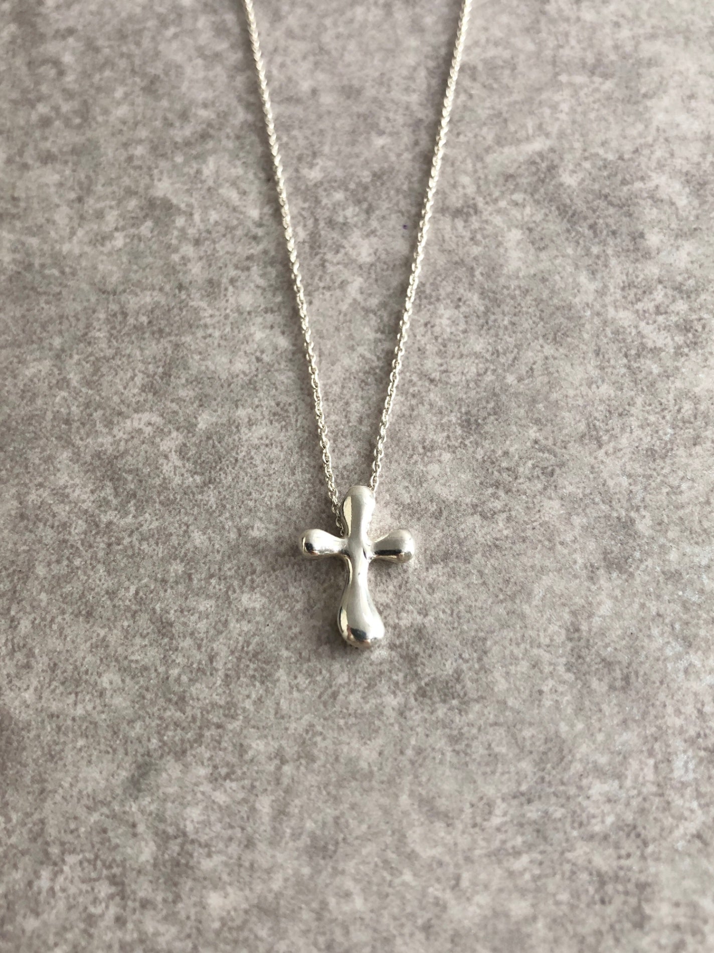 Tiffany & Co. Cross Motif Necklace Silver Vintage p2ghh7