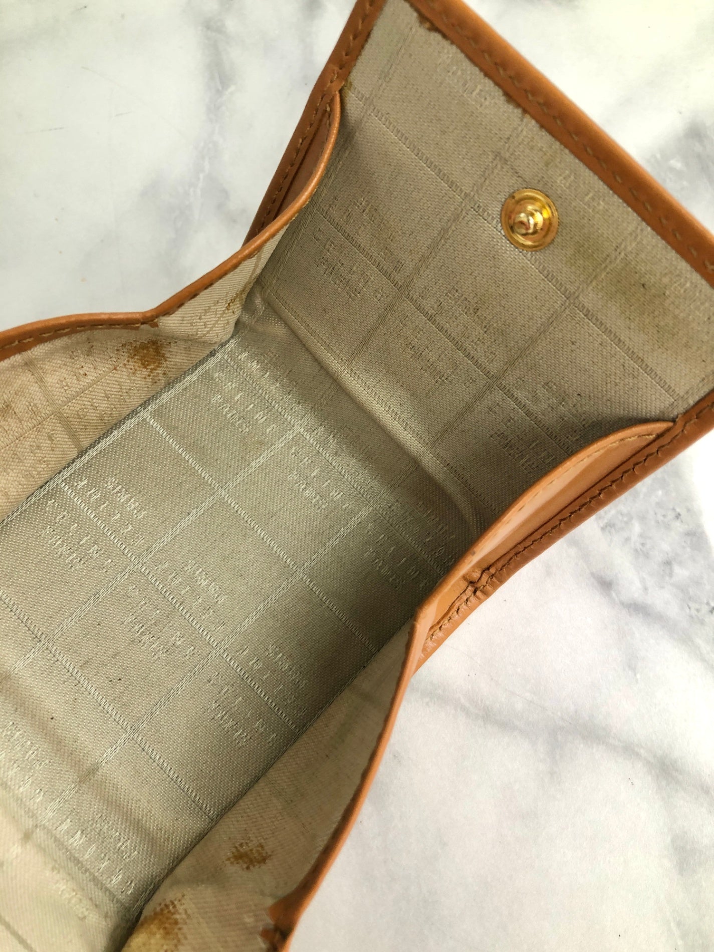 CELINE Logo Coin Purse Camel Vintage 8c6y75