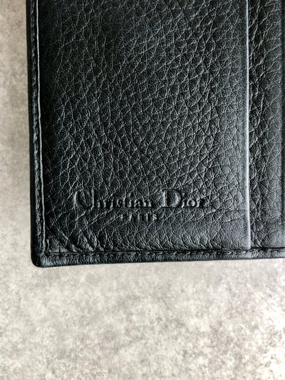 Christian Dior Cannage Trifold Wallet Black Vintage zc78ki