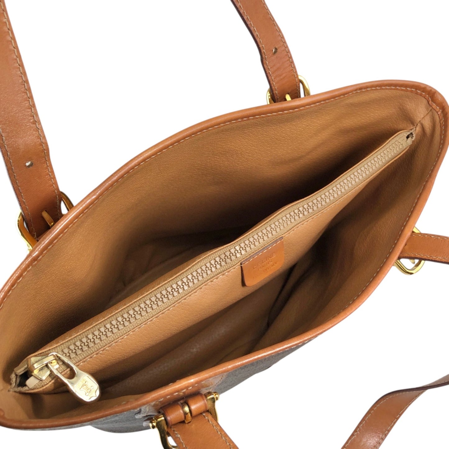 CELINE Macadam Blason Handbag Totebag Brown M94 Vintage a5px6p