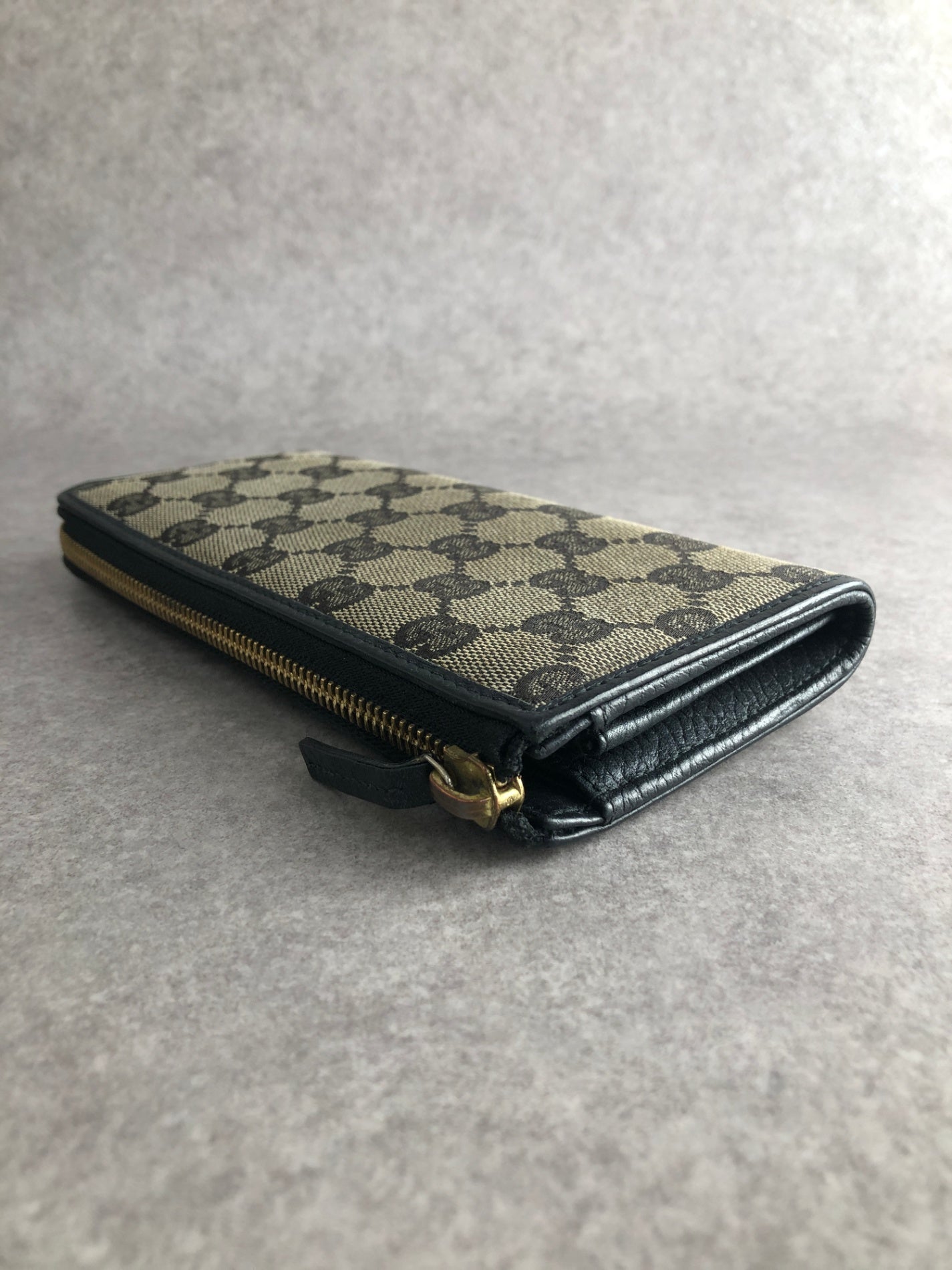 GUCCI GG Canvas Long Wallet Brown 268917 Vintage zh82g5