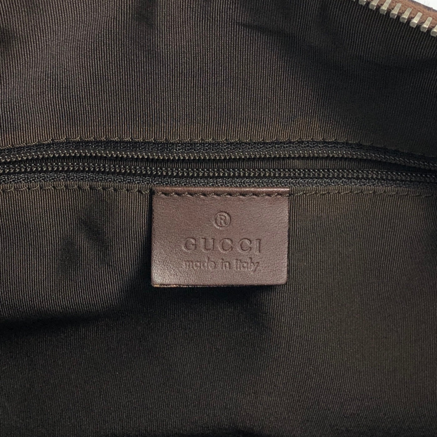 GUCCI GG Canvas Small Boston bag Handbag Brown Vintage ms6dsn