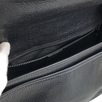 CELINE Blason Front Buckle Shoulder bag Black Vintage 4n3ttr