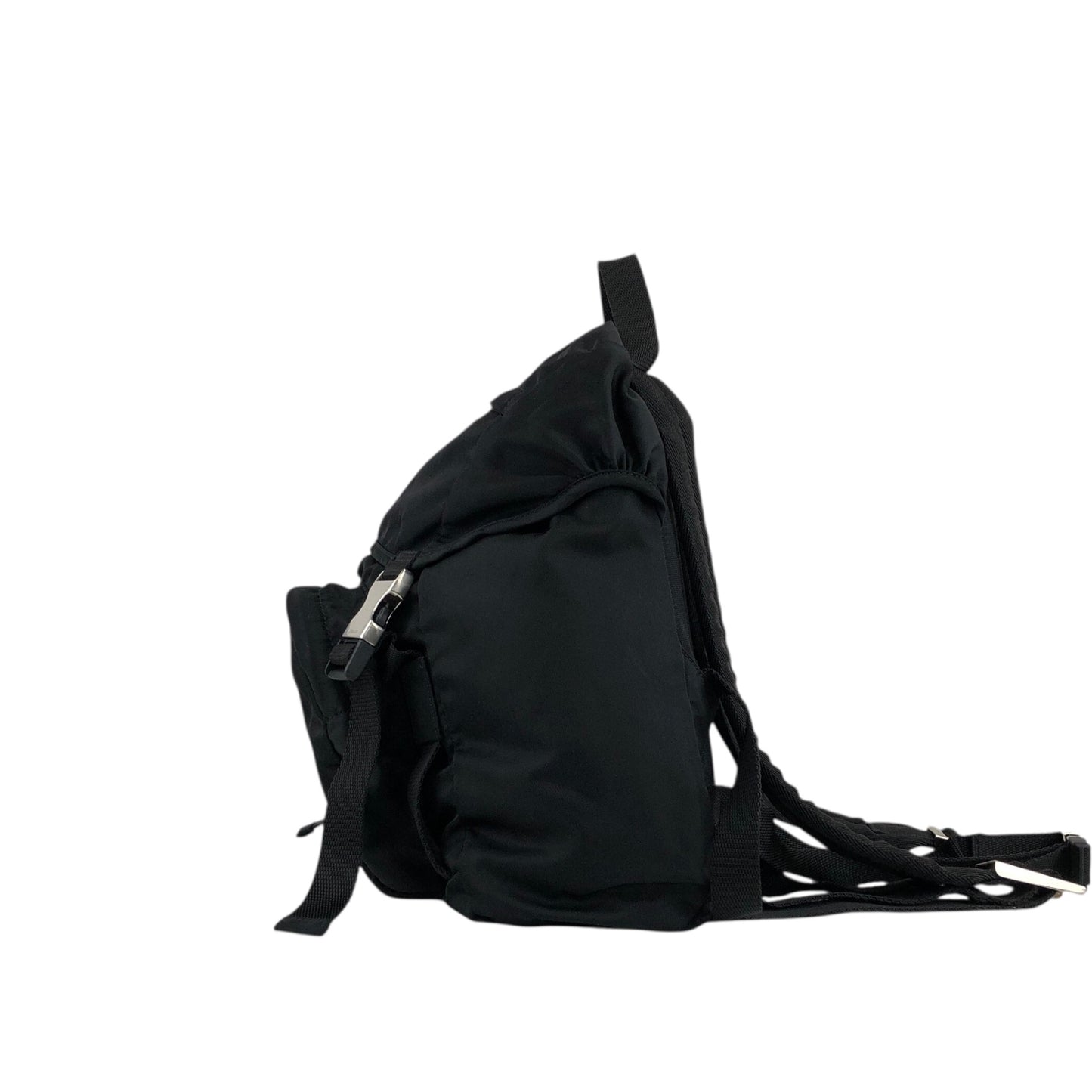 PRADA Tessuto Triangle Logo Backpack Black Vintage 6jg2ux