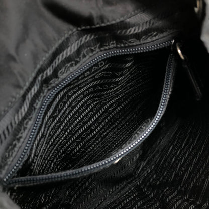 PRADA Triangle Logo Double Pocket Backpack Black Vintage hbs63x