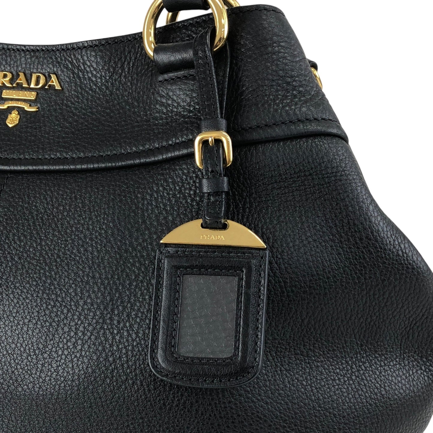 PRADA Logo Handbag Black Vintage 8mhtj6