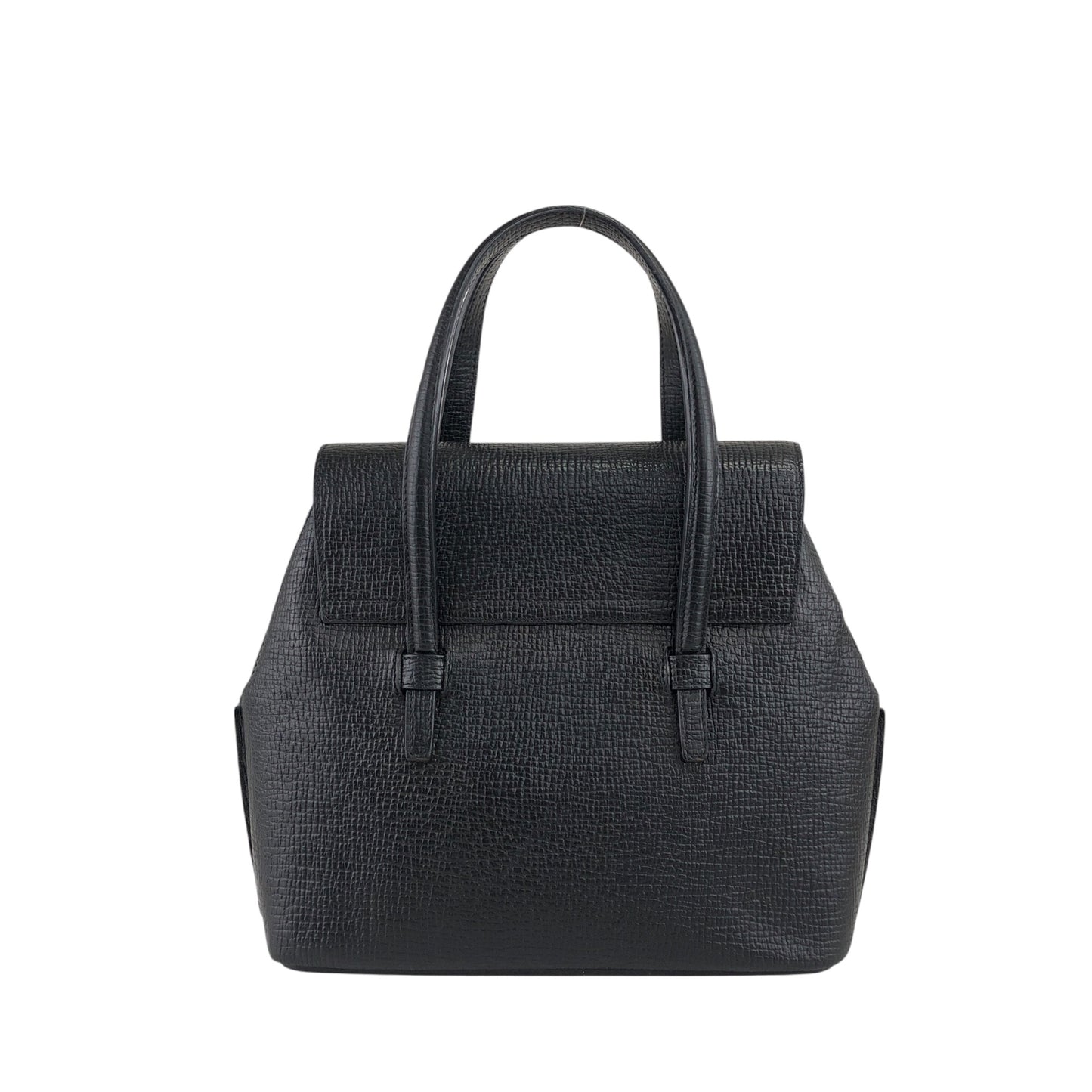 LOEWE Logo Embossed Handbag Black Vintage ycdaui