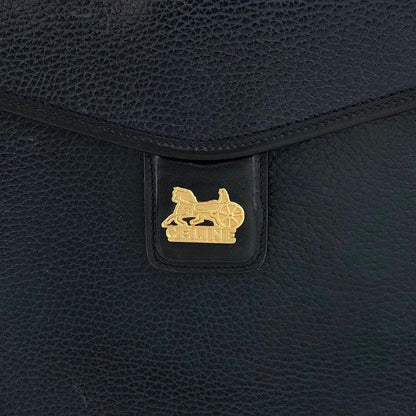 CELINE Horse Carriage Shoulder bag Navy Vintage ahfkd8