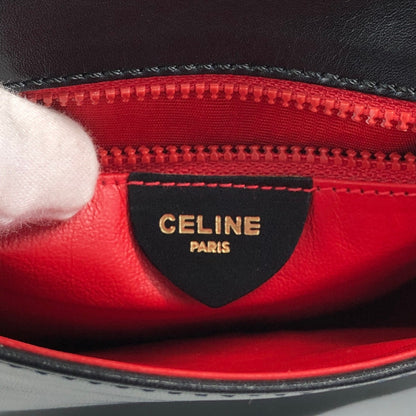 CELINE Circle Logo Small Shoulder bag Black Vintage va5bp4