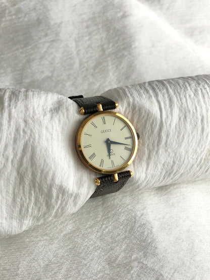 GUCCI Quartz Watch Brown Vintage k6esmt