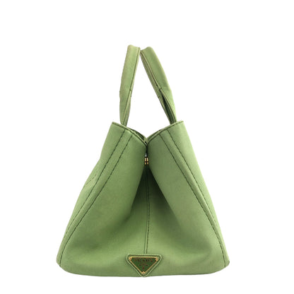 PRADA Triangle Plate Canapa Handbag Light Green Vintage ga2t4v