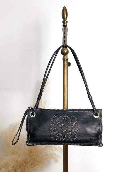 LOEWE Anagram Stitch Shoulder bag Black Vintage ugpzsh