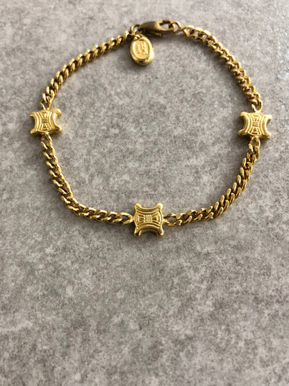 CELINE Blason Bracelet Gold Vintage kwc3bb