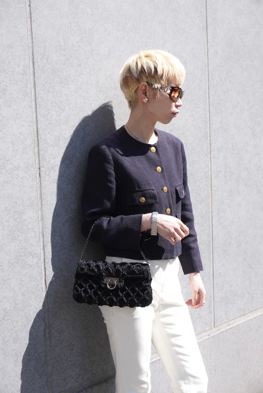 Salvatore Ferragamo Gancini Chain Shoulder bag Black Vintage phcpax