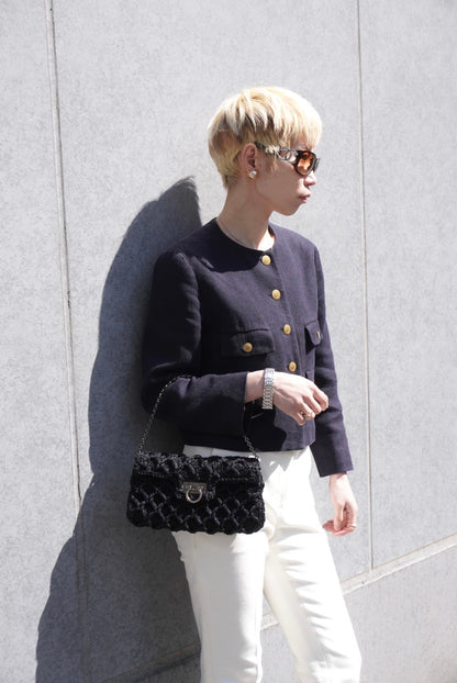 Salvatore Ferragamo Gancini Chain Shoulder bag Black Vintage phcpax