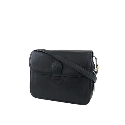 Yves Saint Laurent YSL Logo Shoulder bag Black Vintage 2c23th