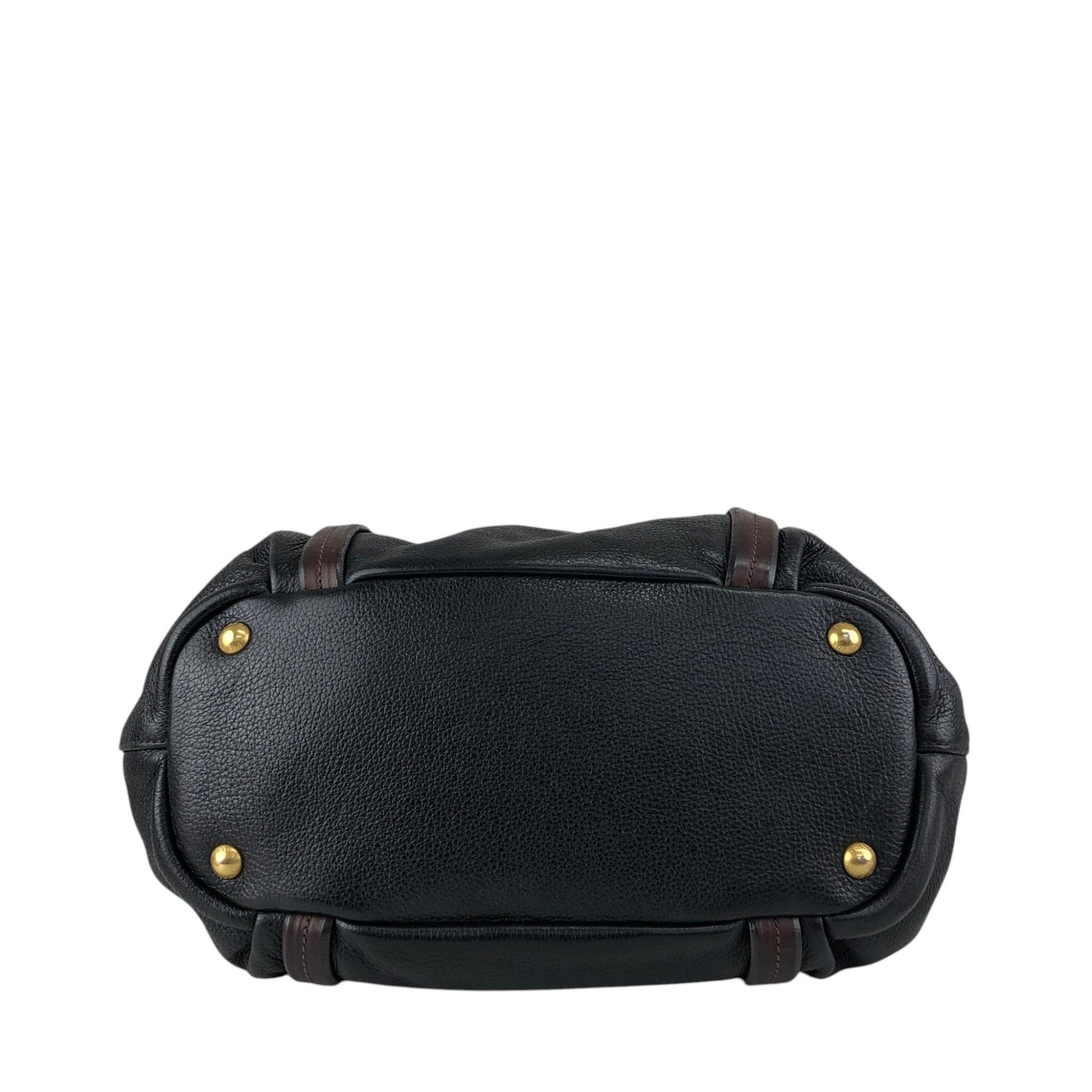 PRADA Logo Handbag Totebag Black Vintage dcjbha